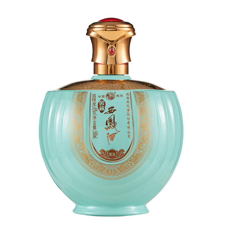 陜西西鳳酒窖藏小福壇青色口感綿柔鳳香型45度白酒500ml壇裝