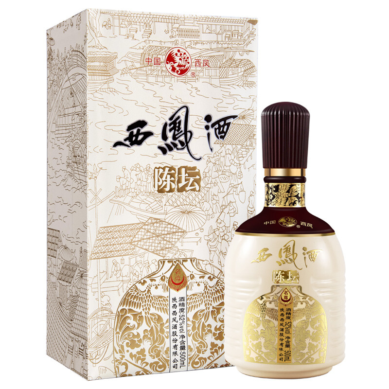 陜西西鳳陳壇名尊口感鳳香型52度白酒500ml單瓶裝