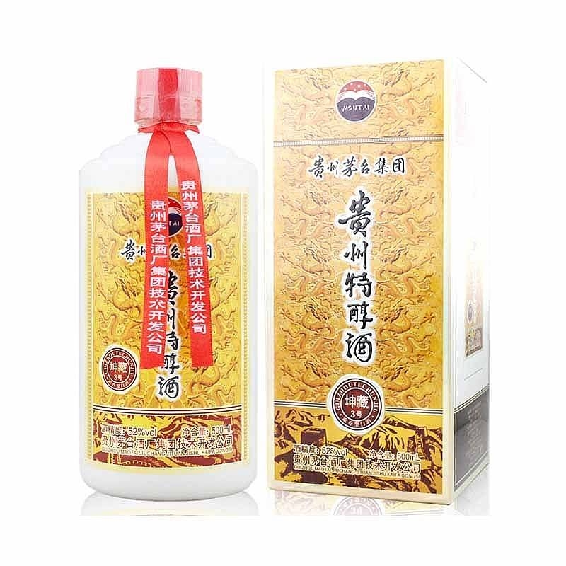 貴州茅臺集團(tuán)貴州特醇坤藏3號口感濃香型52度白酒500ml單瓶裝