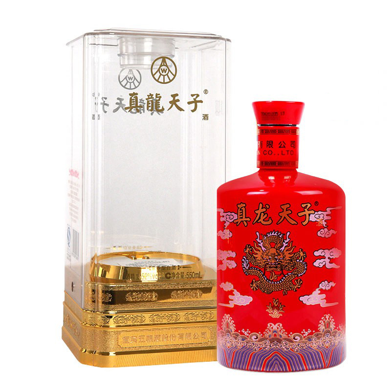 五糧液真龍?zhí)熳泳疲t龍）口感濃香型52度白酒550ml單瓶裝