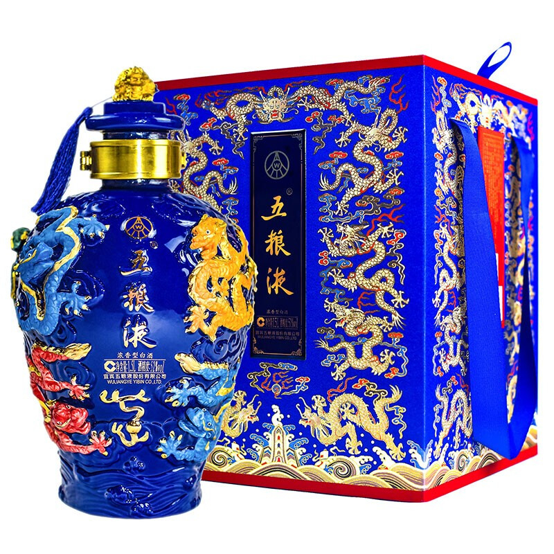 五糧液九龍壇子酒（藍壇）口感濃香型52度白酒1500ml壇裝