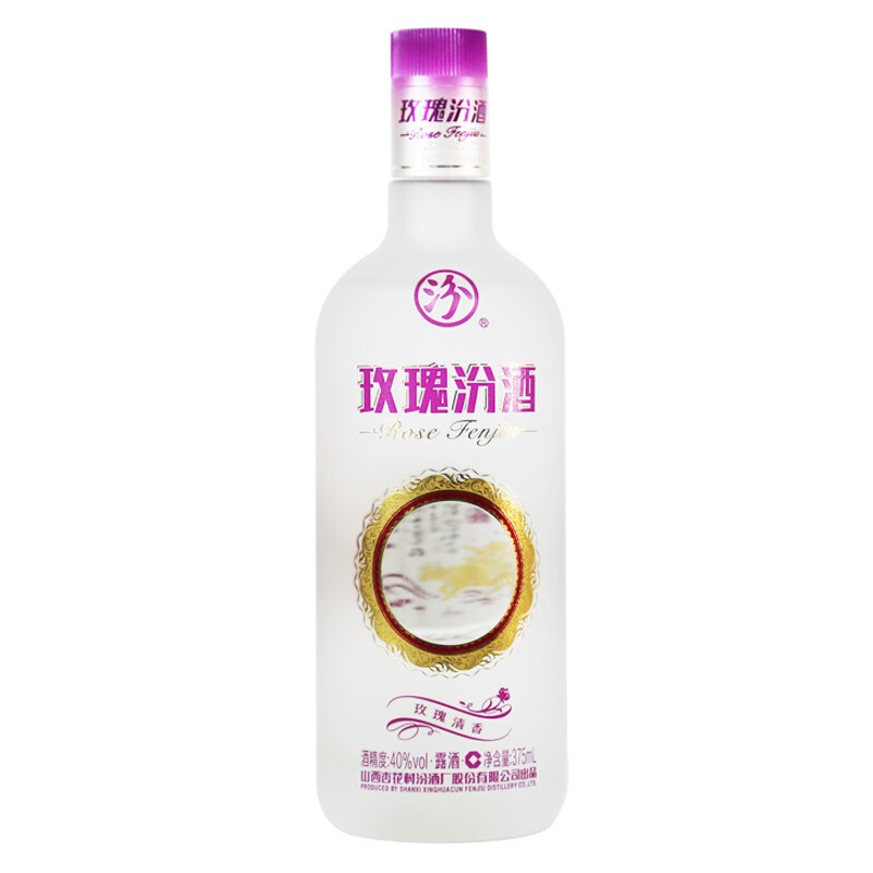 汾酒集團(tuán)玫瑰汾酒裸瓶露酒口感清香型40度白酒375ml單瓶裝