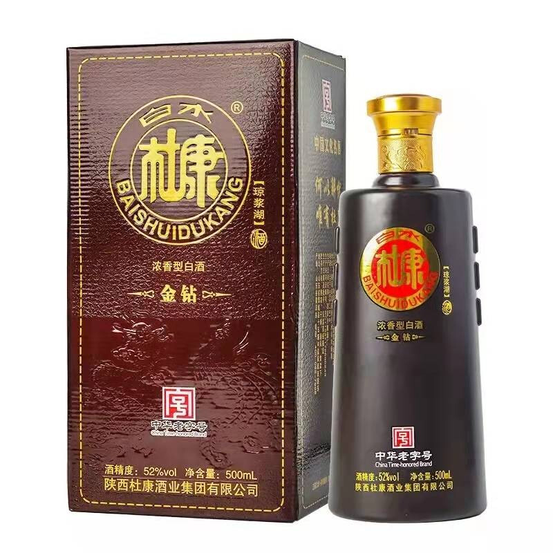 白水杜康瓊漿湖金鉆口感濃香型52度白酒500ml單瓶裝