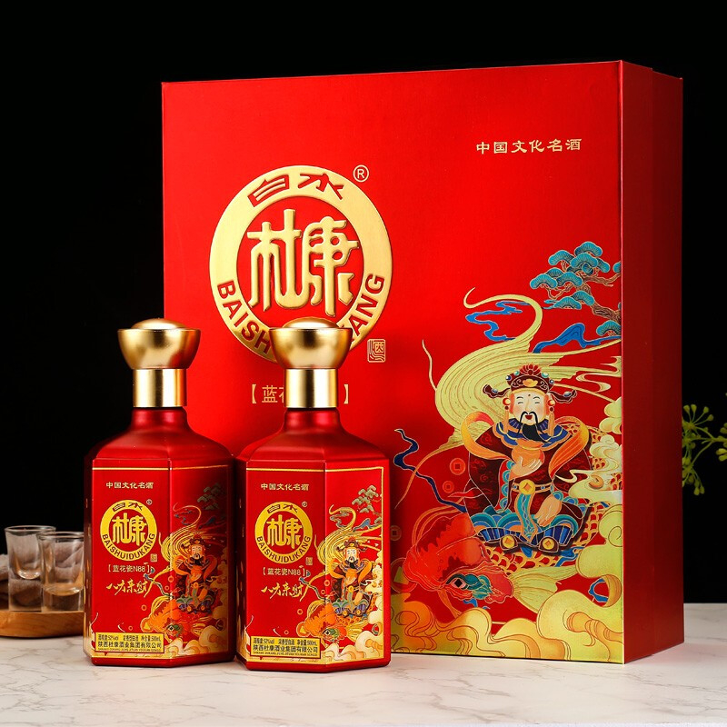 白水杜康八方來財口感濃香型52度白酒500ml單瓶裝