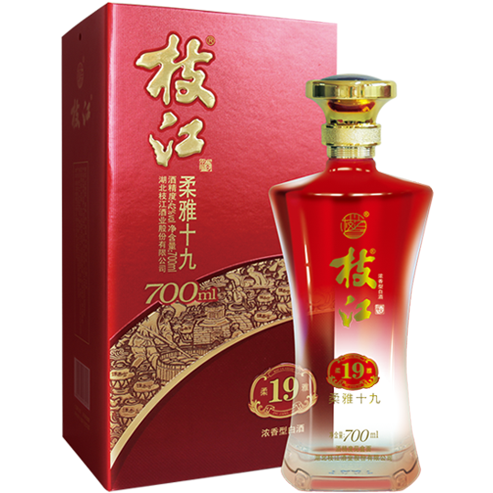 湖北枝江酒業(yè)柔雅經典19紅色42度柔雅香型500ml單瓶裝