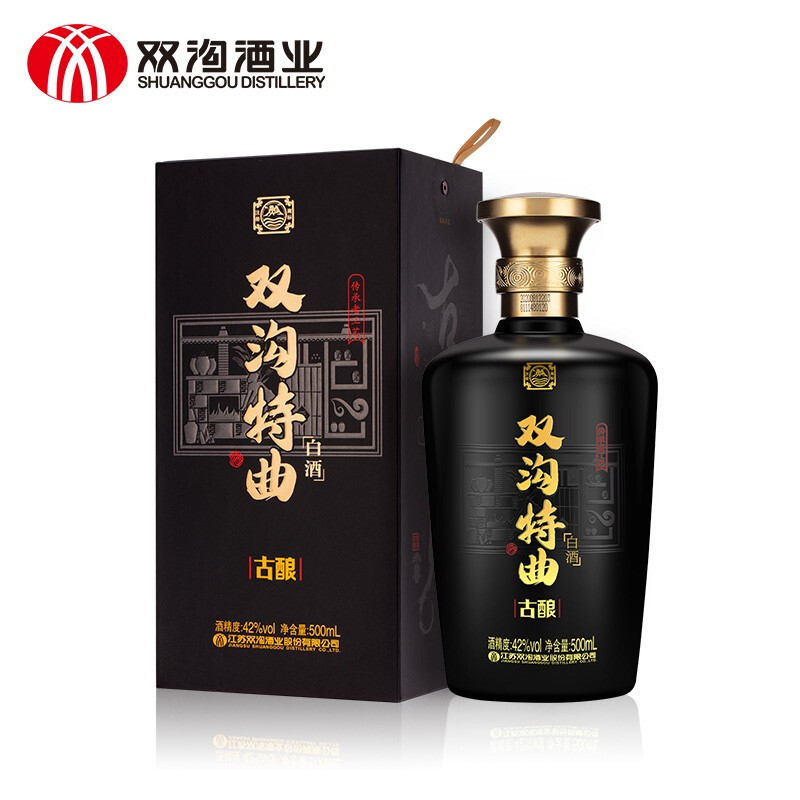 江蘇省雙溝酒特曲古釀42度濃香型500ml單瓶裝