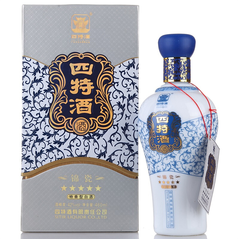 江西省四特酒錦瓷五星42度特香型白酒460ml單瓶裝