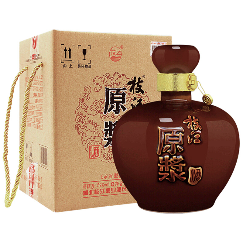 湖北枝江酒業(yè)原漿大壇52度濃香型1500ml一壇裝