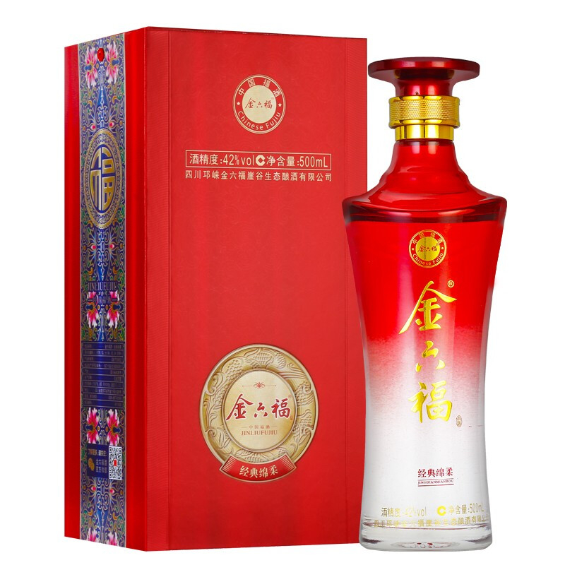 金六福酒經(jīng)典綿柔42度濃香型500ml單瓶裝