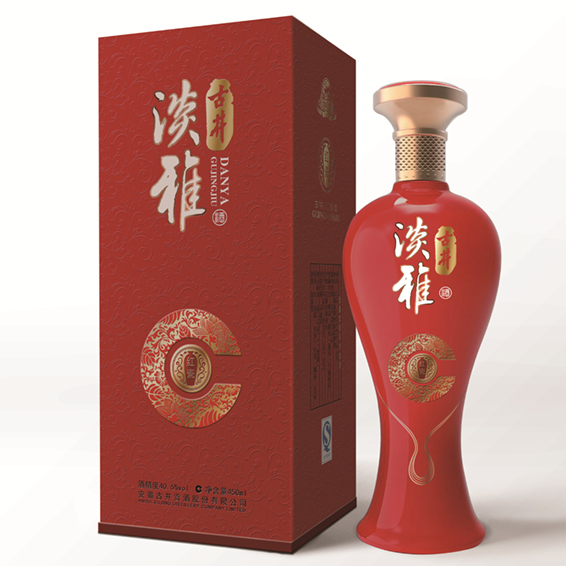 古井貢酒古井淡雅酒紅瓷406度口感濃香型白酒450ml單瓶裝