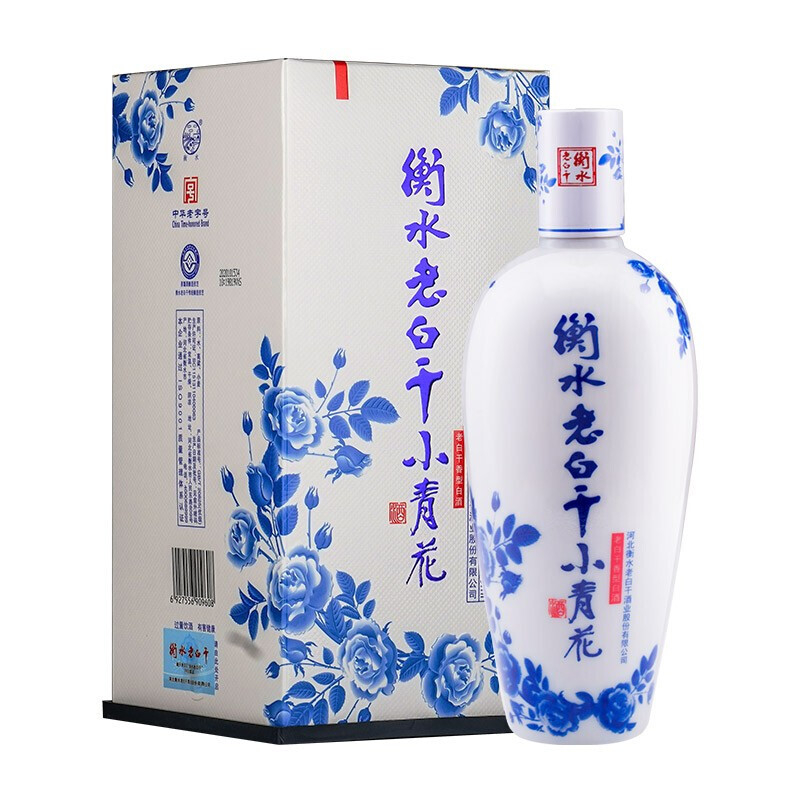 河北省衡水老白干小青花口感干香型50度白酒500ml單瓶裝