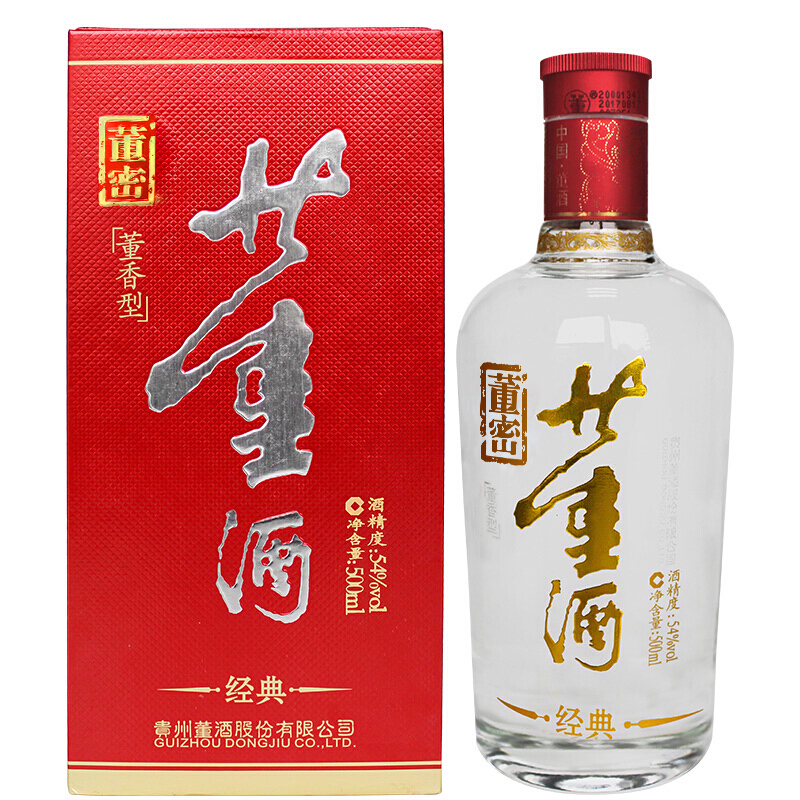 董酒紅色經(jīng)典54度董香型500ml單瓶裝
