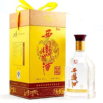 陜西西鳳酒金色年華口感綿柔鳳香型45度白酒500ml單瓶裝