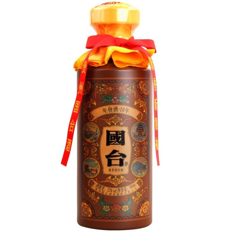 貴州國(guó)臺(tái)酒年份10年53度醬香型500ml單瓶裝