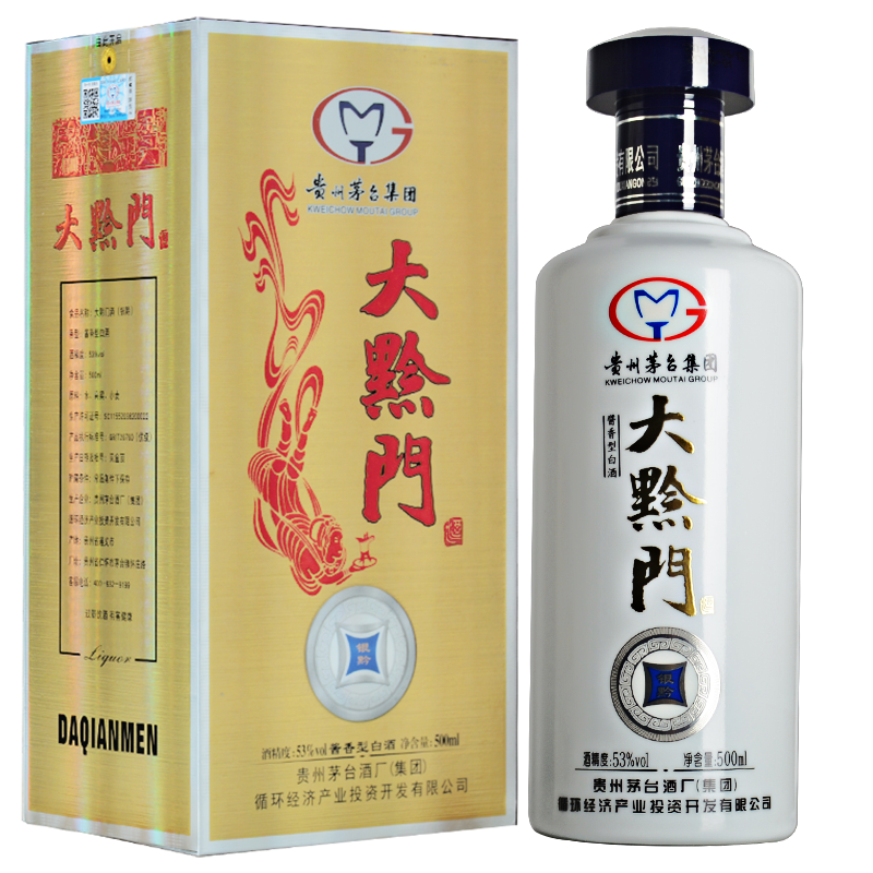貴州茅臺(tái)大黔門銀黔53度醬香型白酒500ml單瓶