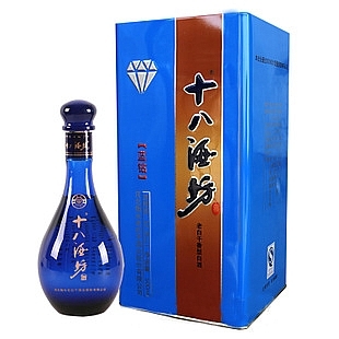 河北省衡水老白干十八酒坊藍(lán)鉆（藍(lán)盒）口感干香型428度白酒500ml單瓶裝