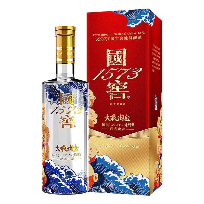 四川瀘州老窖國(guó)窖1573藝術(shù)新春酒大浪淘金方力鈞版口感濃香型52度白酒500ml單瓶裝
