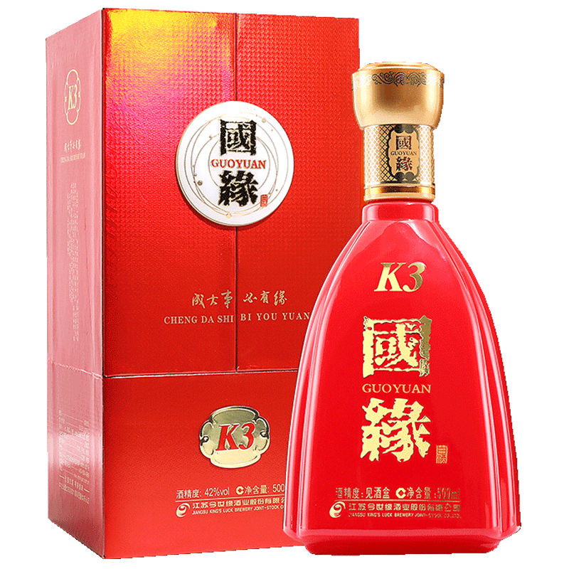 今世緣酒業(yè)國(guó)緣K3 42度濃香柔雅型500ml單瓶裝