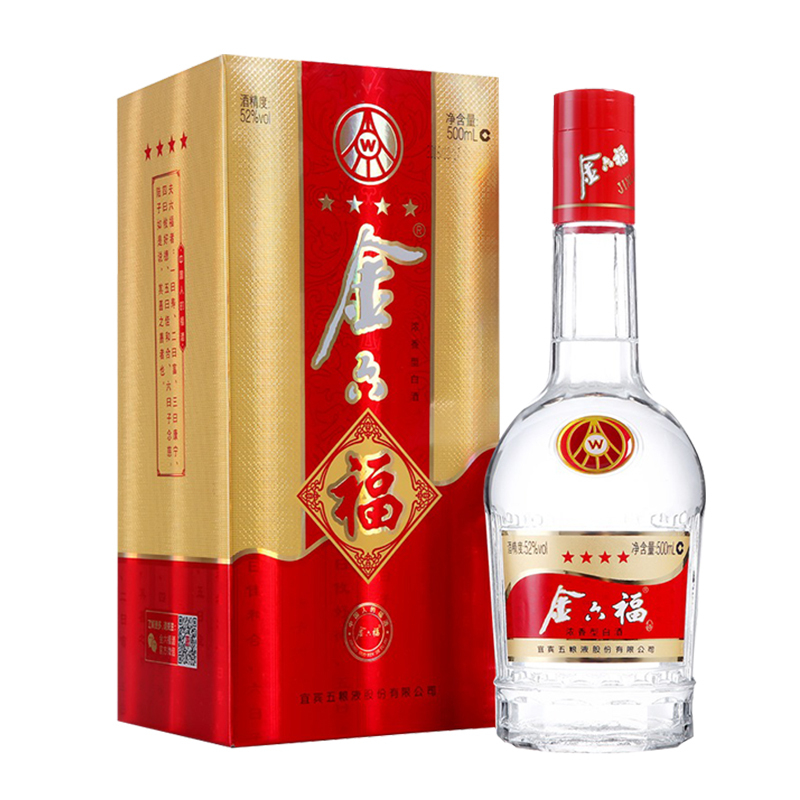 金六福52度四星濃香型500ml單瓶