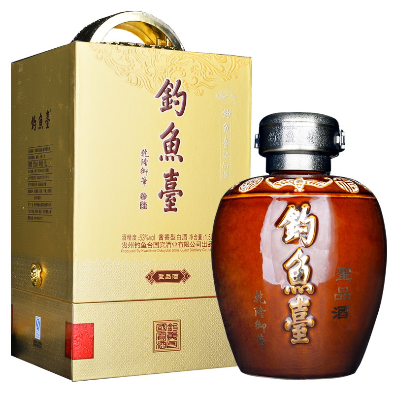 貴州釣魚臺國賓酒圣品酒壇藏53度醬香型1500ml一壇裝