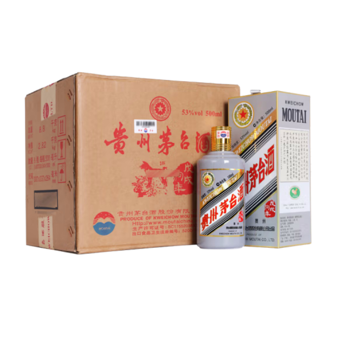 貴州茅臺酒 53度 茅臺醬香型白酒 茅臺生肖狗年 500ml*6 整箱