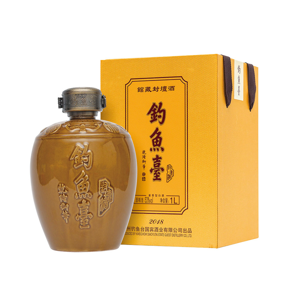 貴州釣魚臺(tái)2018年館藏封壇酒53度醬香型1000ml一壇裝