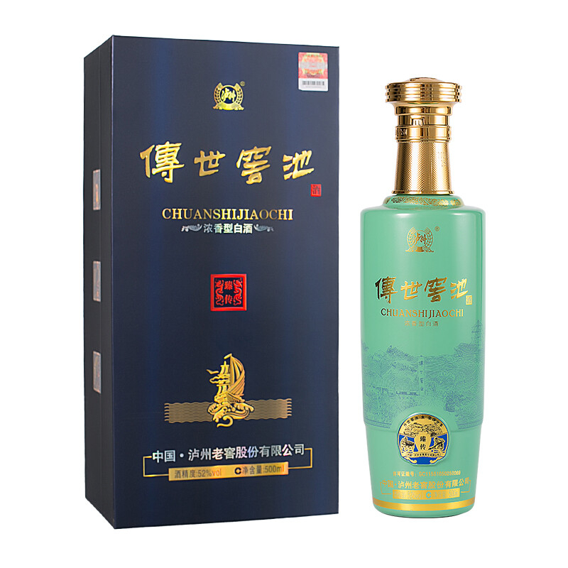 四川瀘州老窖傳世窖池臻傳口感濃香型52度白酒500ml單瓶裝
