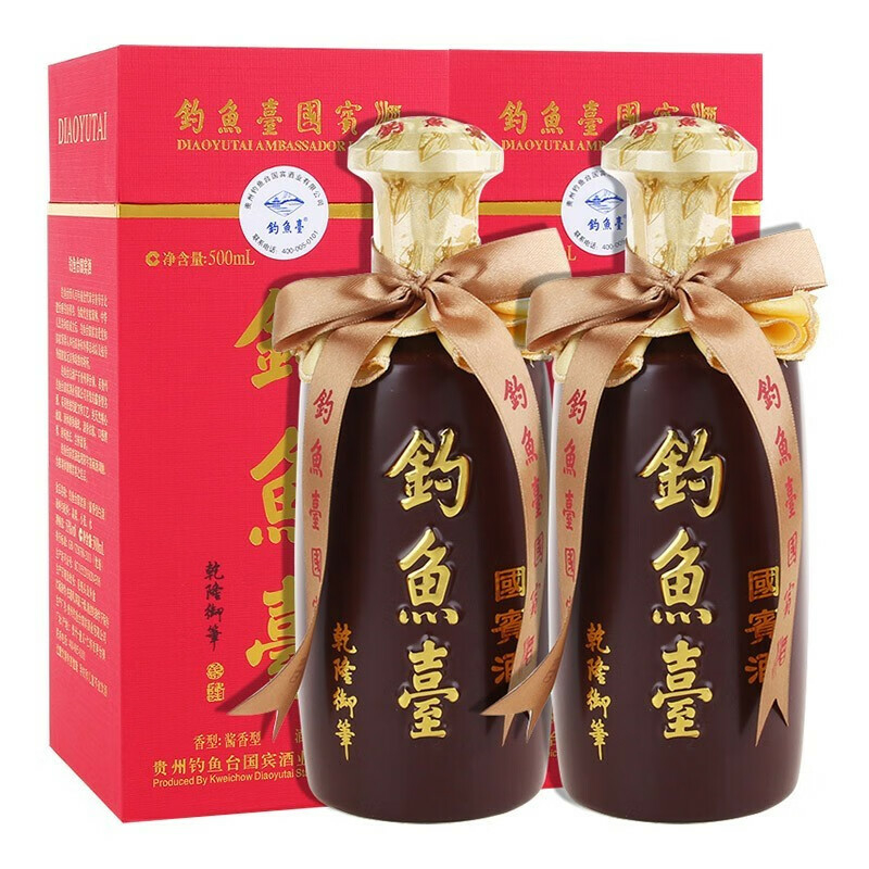 釣魚臺國賓酒 53度醬香型白酒 乾隆御筆 500ml禮盒裝（第一代）