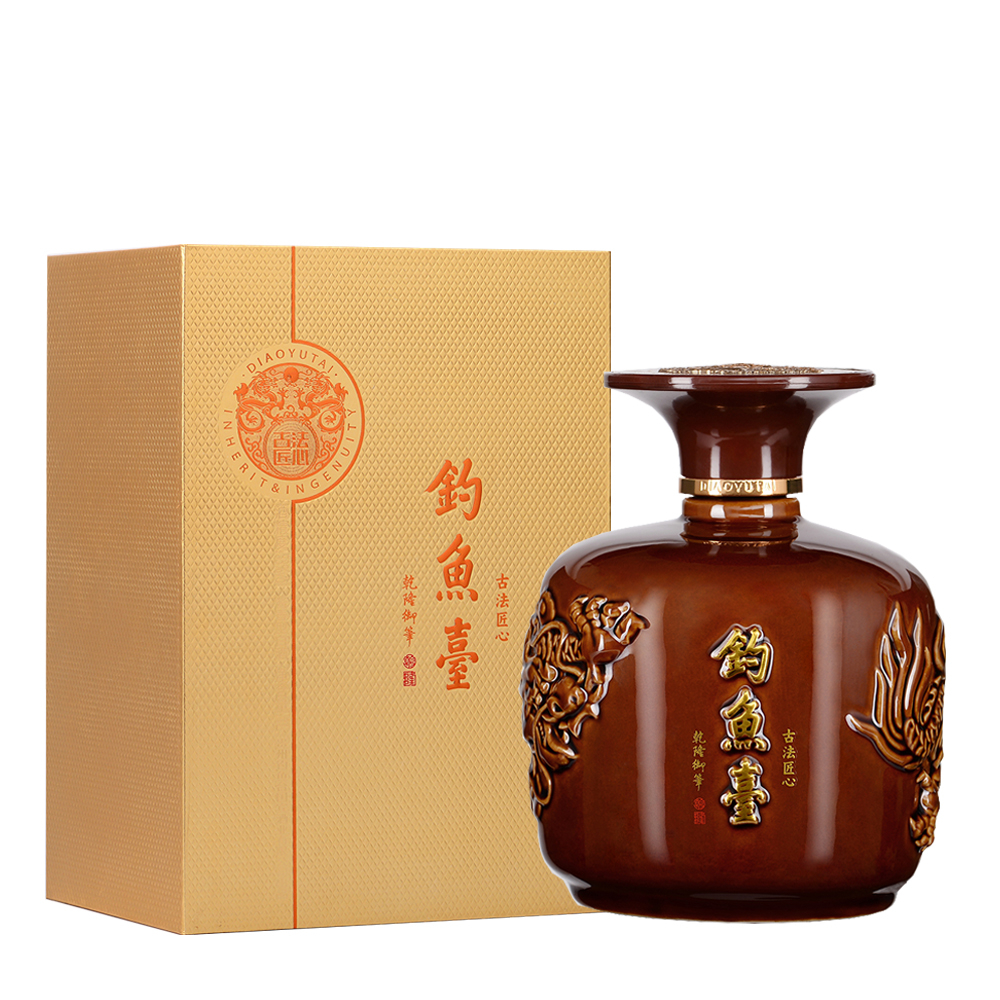 貴州釣魚(yú)臺(tái)古法匠心酒龍壇53度醬香型1000ml一壇裝