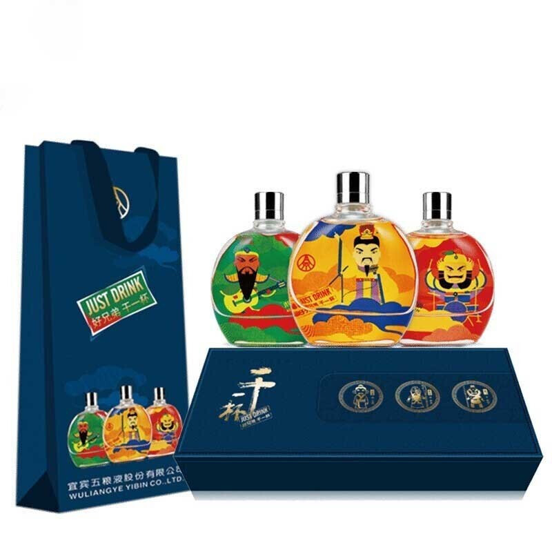 五糧液干一杯劉關(guān)張小酒口感濃香型46度白酒118ml單瓶裝