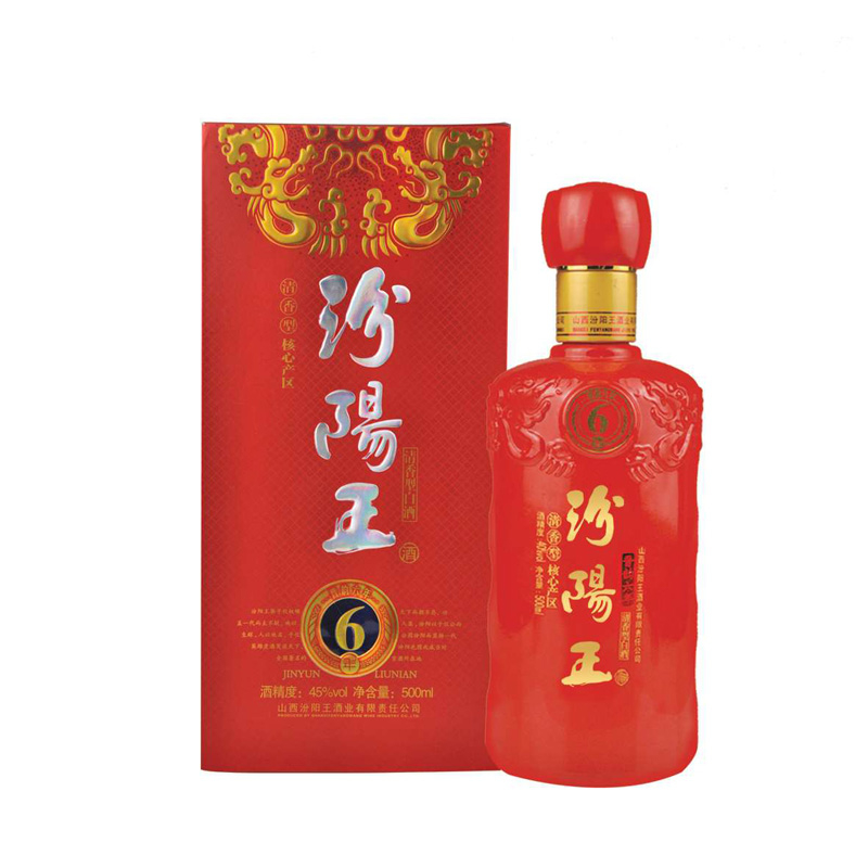 山西汾陽王紅晉韻六年45度清香型500ml單瓶裝