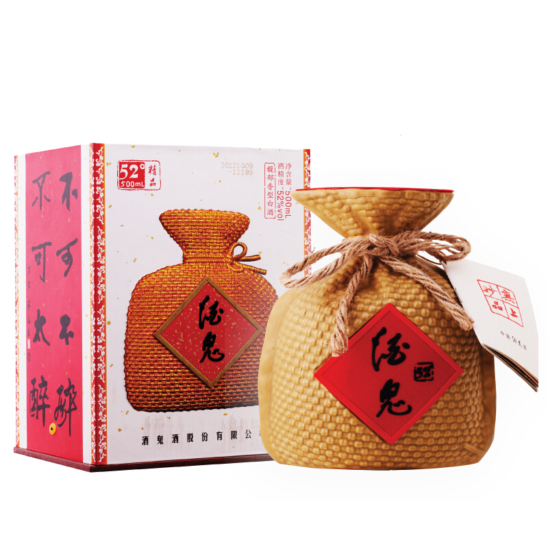 湖南酒鬼酒精品52°度馥郁香型500ml單瓶裝