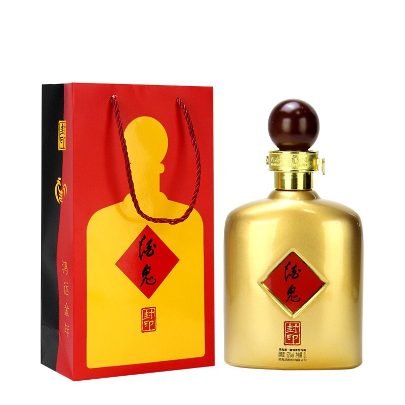 湖南酒鬼酒2017年雞年金封印系列52°度馥郁香型1000ml單瓶裝