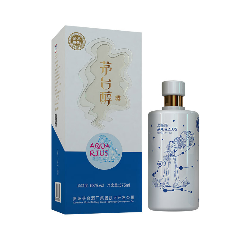 貴州茅臺醇星座酒水瓶座53度醬香型白酒375ml單瓶