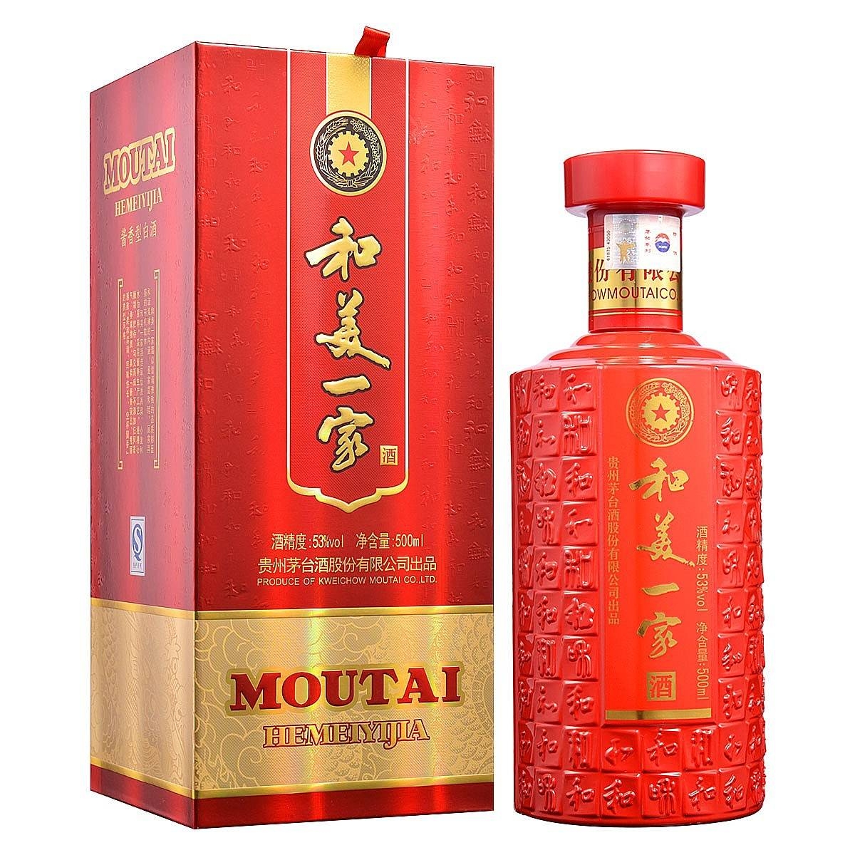 貴州茅臺集團和美一家紅瓶和美口感醬香型53度白酒500ml單瓶裝