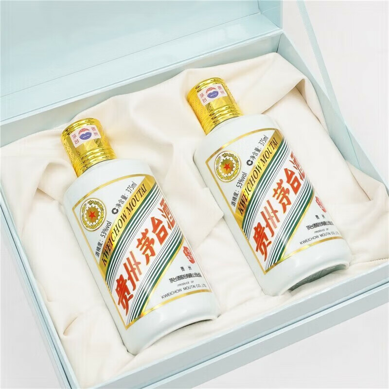 貴州茅臺酒 茅臺生肖收藏紀(jì)念酒 53度 醬香型白酒 癸卯兔年 375ML*2 禮盒裝