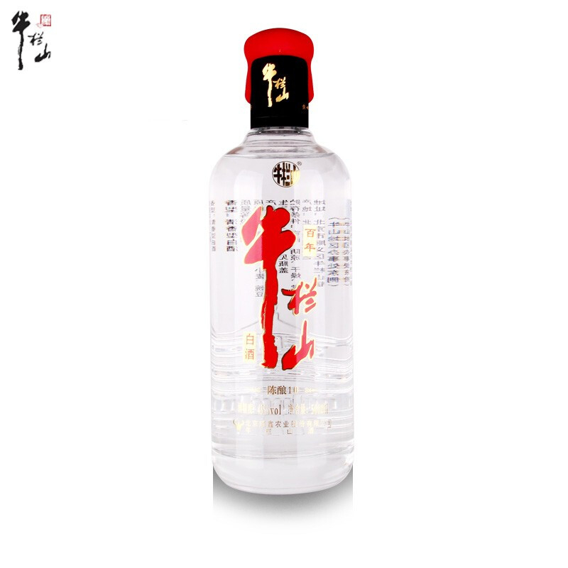 北京牛欄山酒業(yè)百年陳釀10年小紅帽43度清香型二鍋頭白酒500ml單瓶裝
