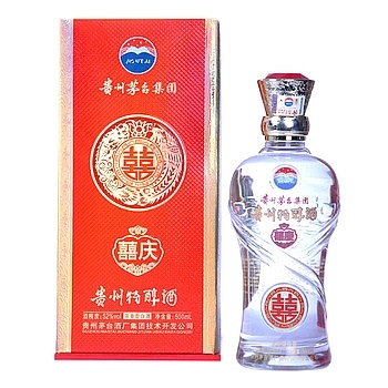貴州茅臺集團貴州特醇喜慶酒口感濃香型52度白酒500ml單瓶裝