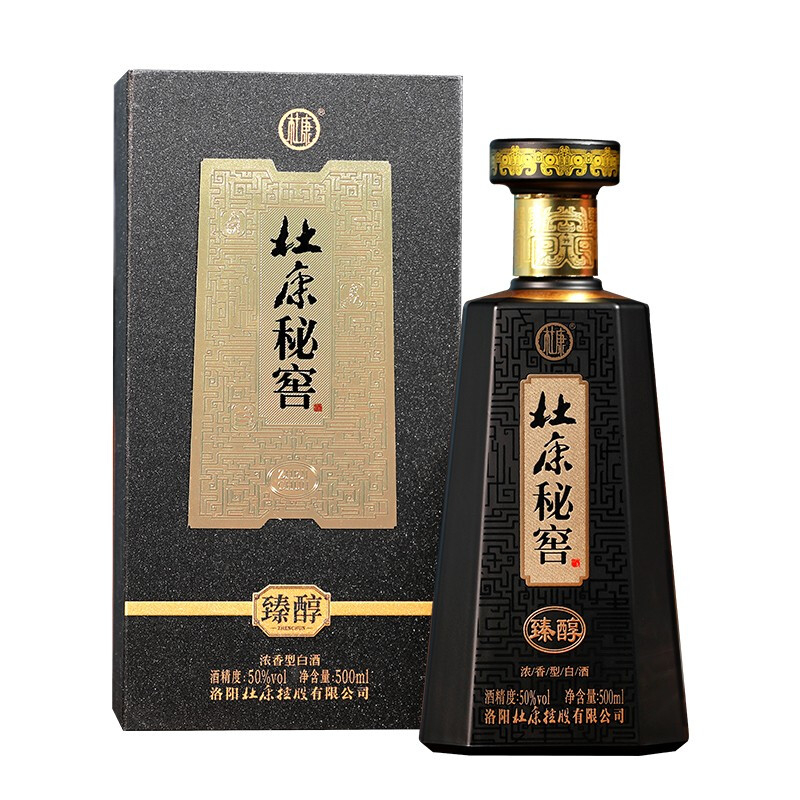 杜康白酒秘窖臻醇口感濃香型50度白酒500ml單瓶裝