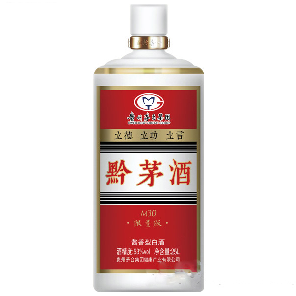 [A]貴州茅臺集團黔茅酒M30限量版口感醬香型53度白酒25大瓶裝