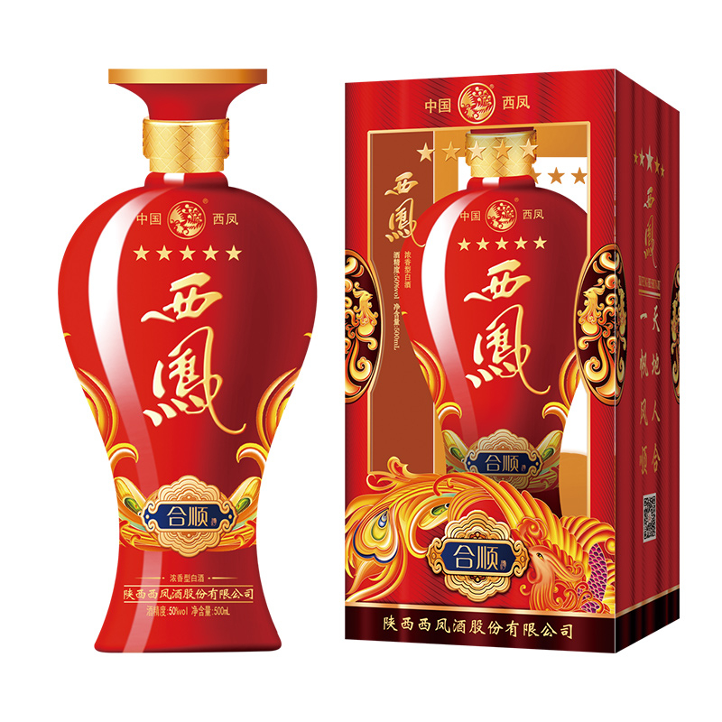 陜西西鳳酒五星合順口感濃香型50度白酒500ml單瓶裝