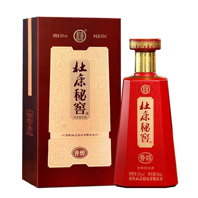 杜康白酒秘窖香醇口感濃香型50度白酒500ml單瓶裝