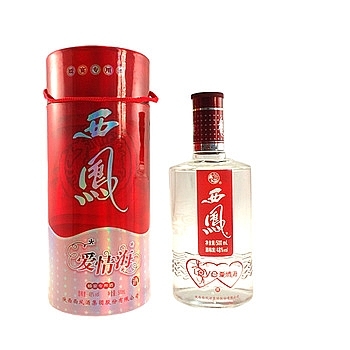 陜西西鳳酒愛情海圓筒裝口感綿柔鳳香型48度白酒500ml單瓶裝