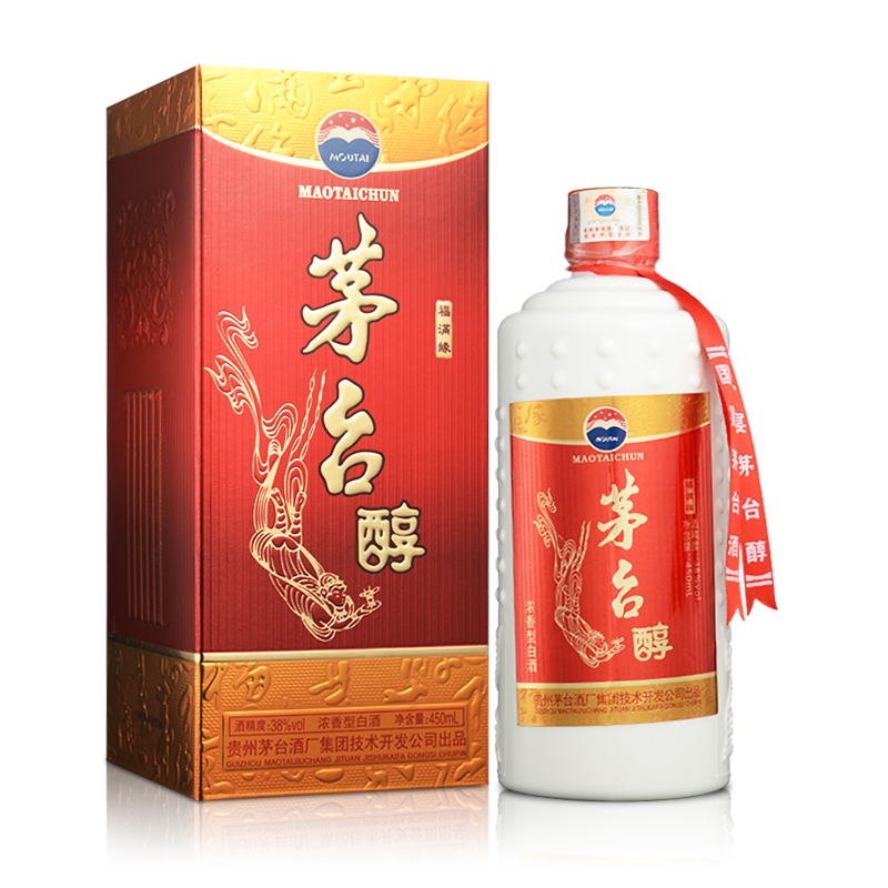 貴州茅臺集團茅臺醇福滿緣口感濃香型38度白酒450ml單瓶裝
