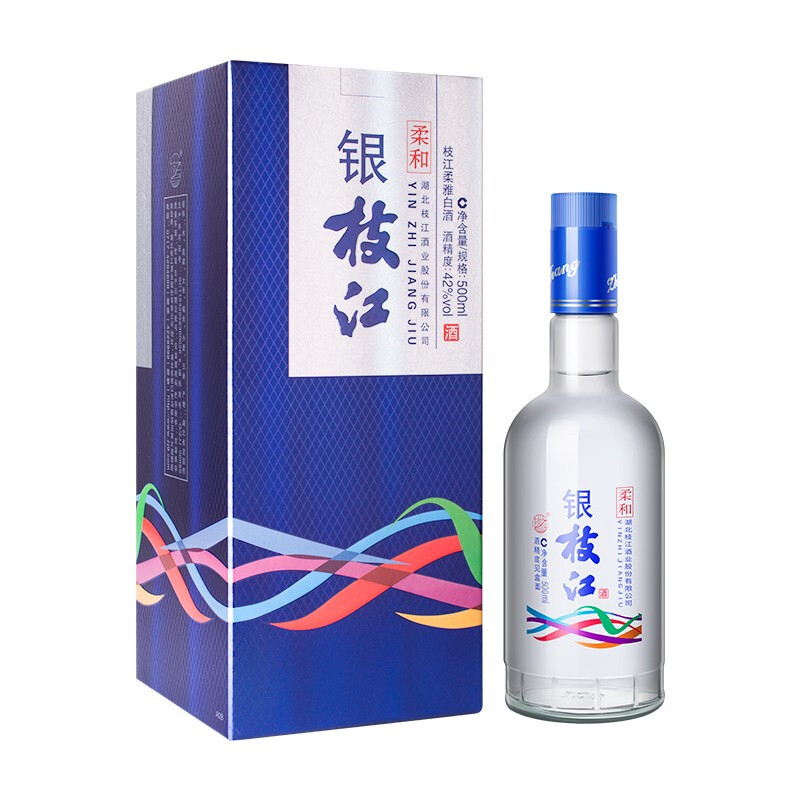 湖北枝江酒業(yè)柔和銀枝江42度柔雅香型500ml單瓶裝