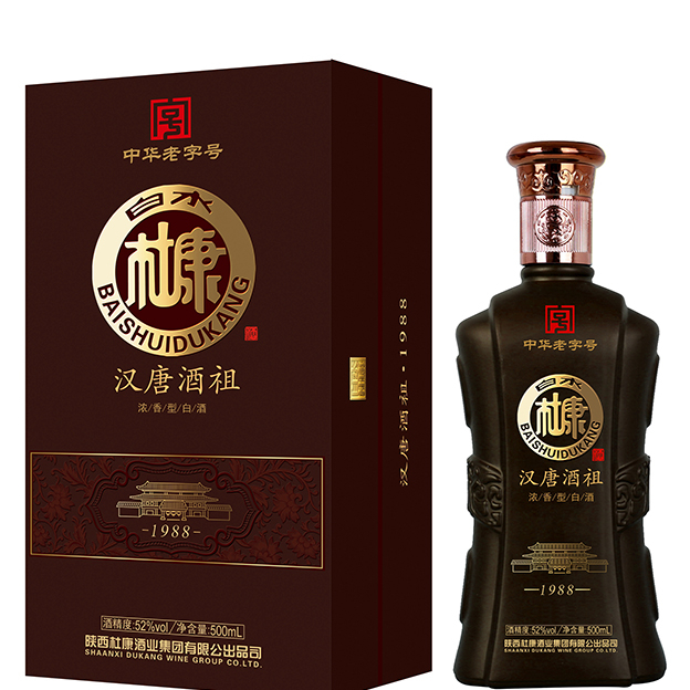 白水杜康漢唐酒祖1988酒口感清香型53度白酒500ml單瓶裝