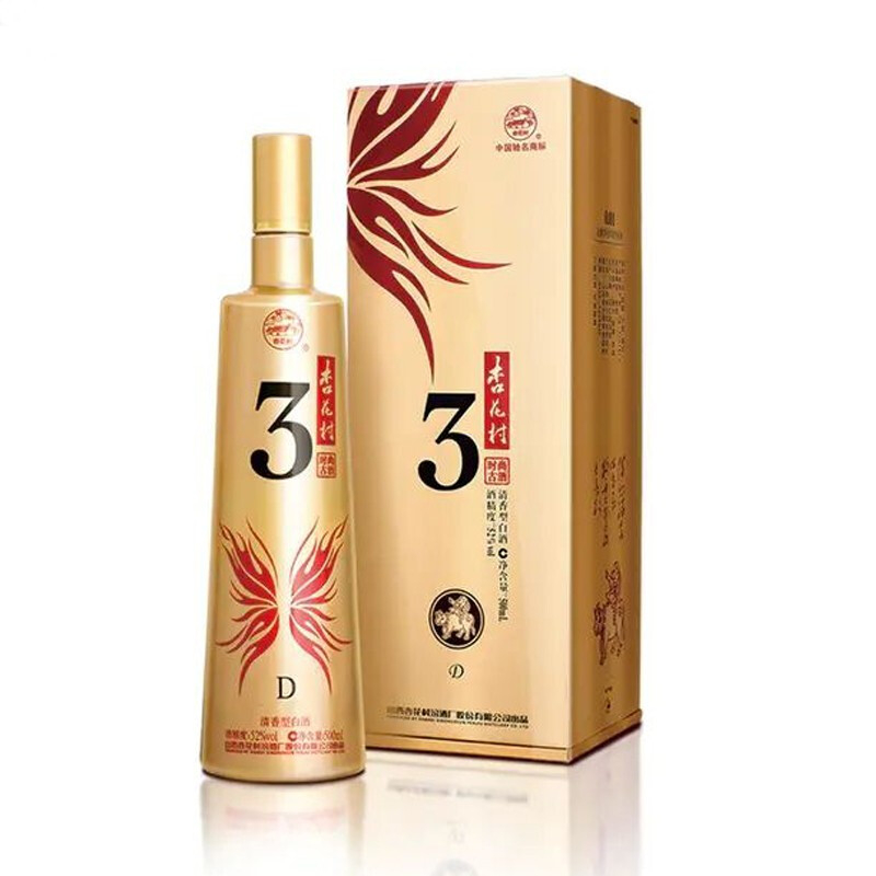 山西杏花村汾酒杏花村3號(hào)52度清香型500ml單瓶裝