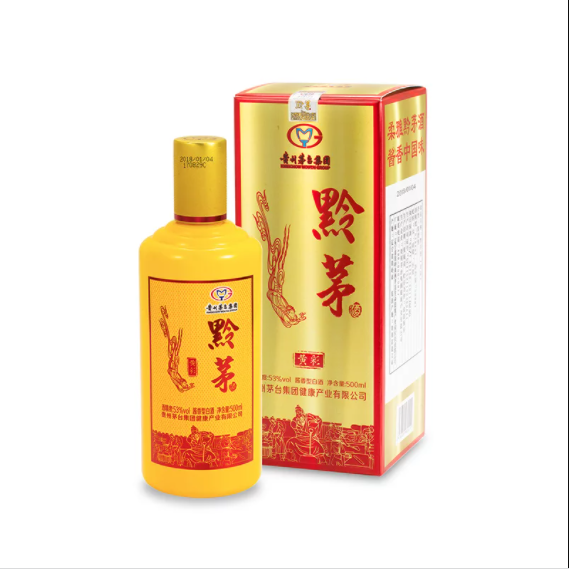 貴州茅臺(tái)集團(tuán)黔茅酒黃彩口感醬香型53度白酒500ml單瓶裝