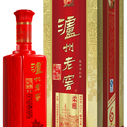 四川瀘州老窖六年窖紅色柔雅頭曲口感濃香型52度白酒500ml單瓶裝