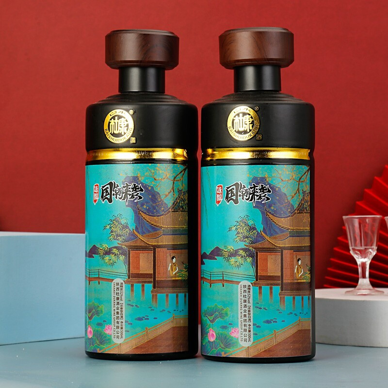 杜康白酒詠釀國(guó)潮來(lái)襲酒青色口感濃香型52度白酒500ml*2禮盒裝